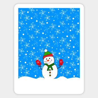 Red Mitted Snowman Sticker